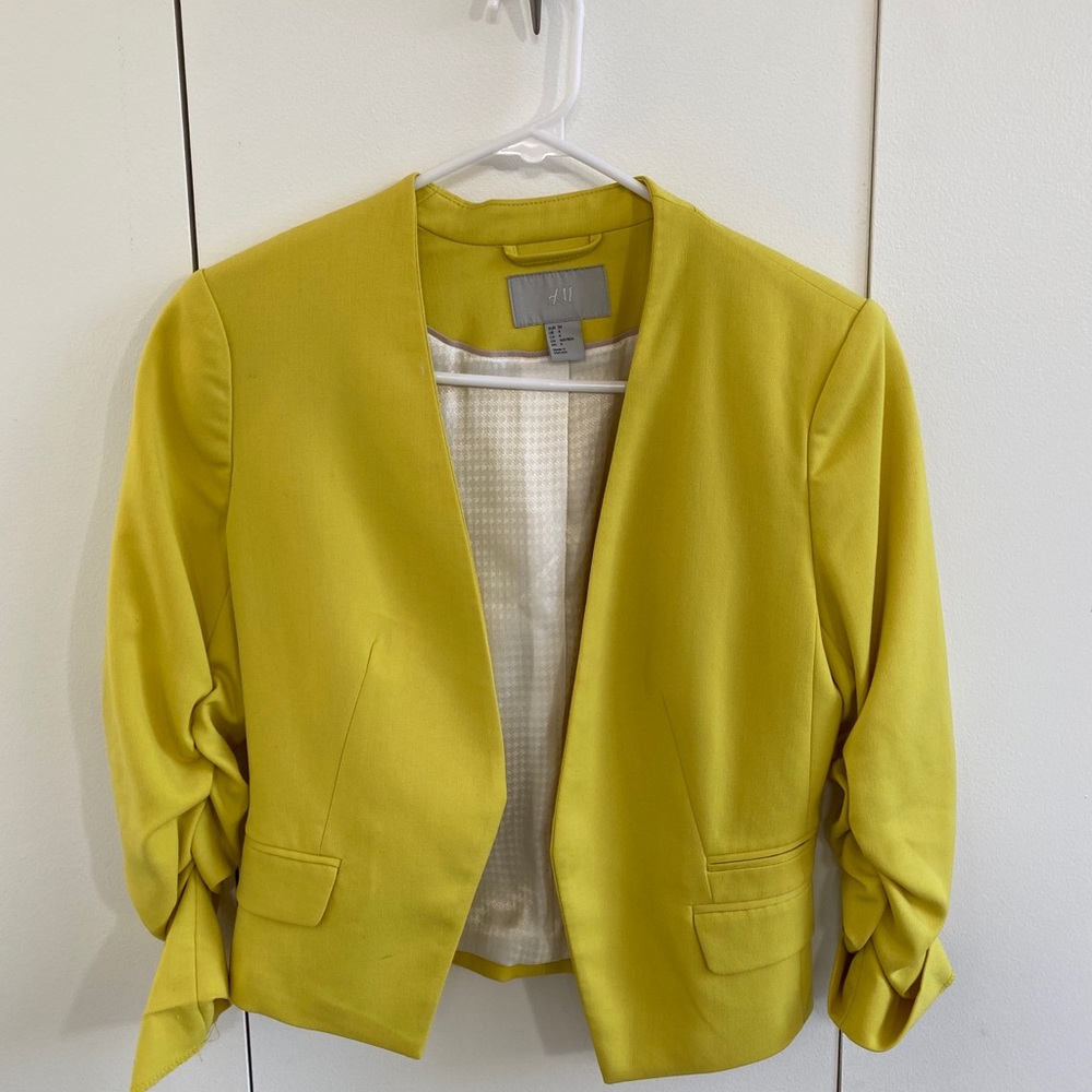 Chartreuse Three Quarter Length Blazer